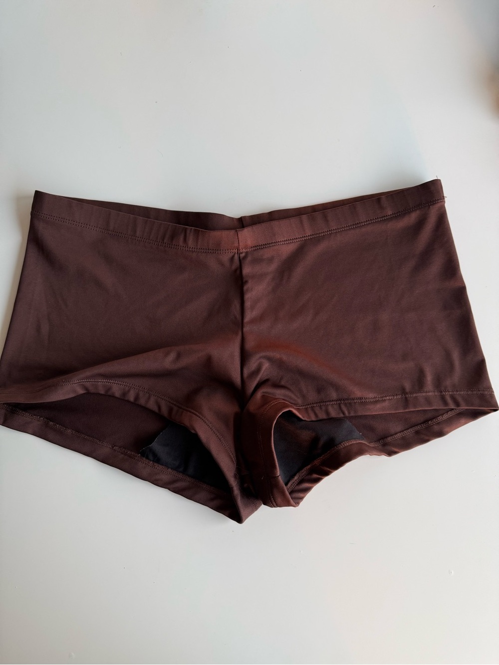Y2K Sonoma Life + Style chocolate brown boyshort swim bottoms micro mini shorts